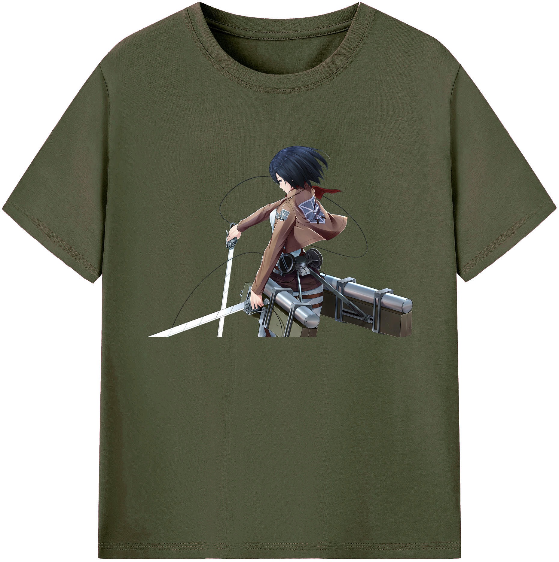 （画像用） 進撃の巨人 ミカサ·アッカーマン Attack on Titan Mikasa Ackerman 綿100％ メンズ半袖Tシャツ｜肌触りやわらか＆通気性